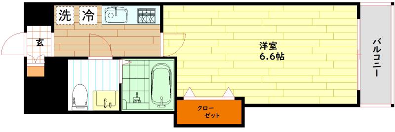 ラグゼ桜ノ宮(1K/11階)の間取り写真