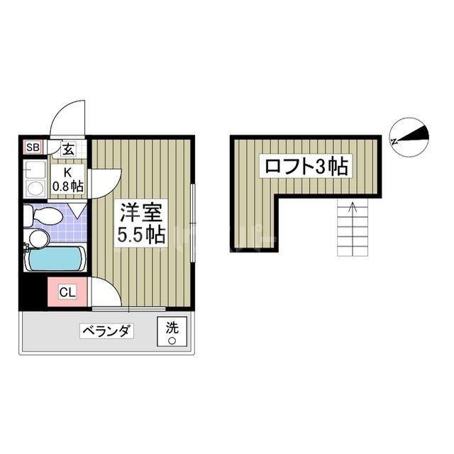 ヴェルジュ五香(1K/2階)の間取り写真