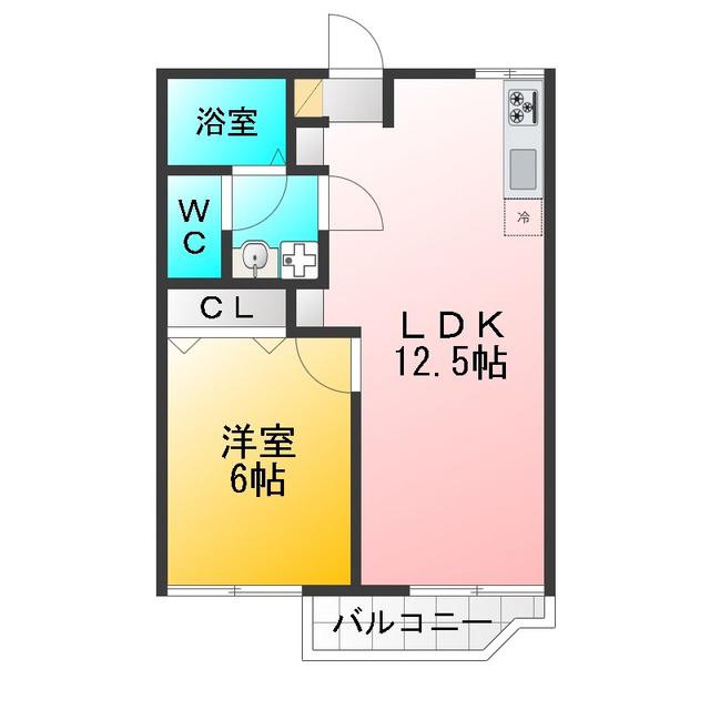 STハイム(1LDK/2階)の間取り写真