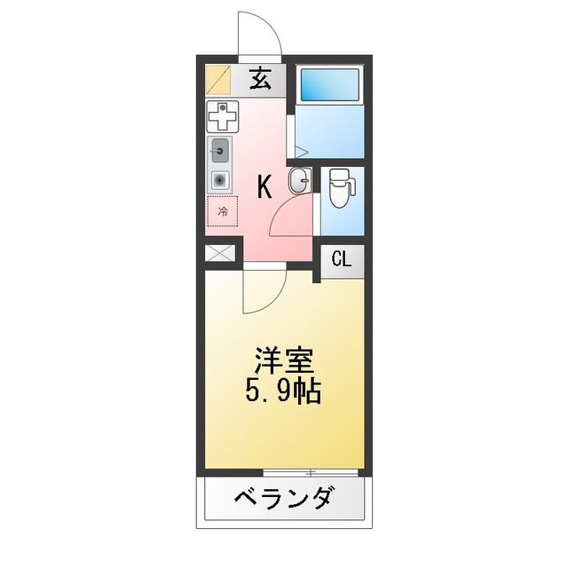 MKY金沢文庫(1K/2階)の間取り写真