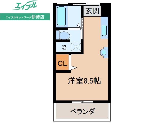 サンヒルズ(ワンルーム/2階)の間取り写真