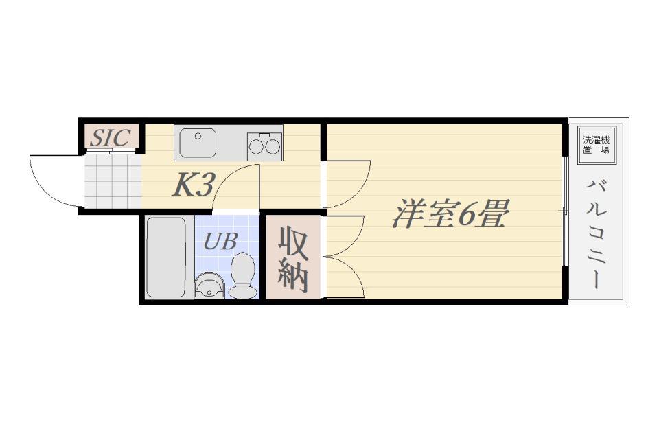KAMOIKE PINEI(1K/4階)の間取り写真