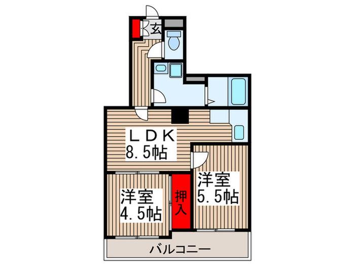 Uハイツ(2LDK/2階)の間取り写真