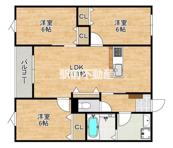 TAORMINA下府(3LDK/1階)の間取り写真