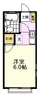 パステルハイム(1K/2階)の間取り写真