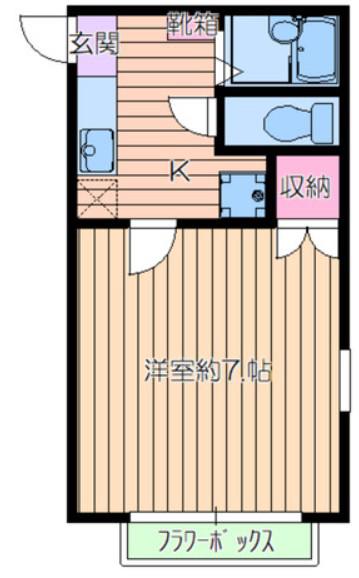 サンハイム(1K/2階)の間取り写真