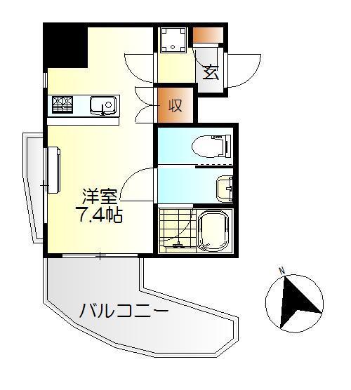 DER STRADA Y2 あさひ(ワンルーム/4階)の間取り写真