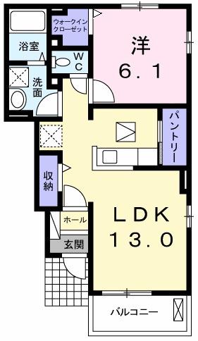 コリーヌ(1LDK/1階)の間取り写真