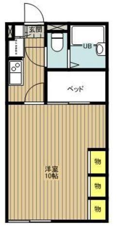 レオパレスプラシード竹丘(1K/1階)の間取り写真