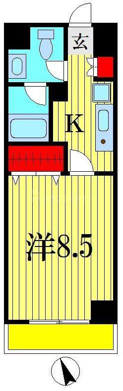 ミリアビタNO.30(1K/3階)の間取り写真