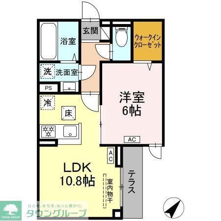 セレスティア南田中(1LDK/1階)の間取り写真