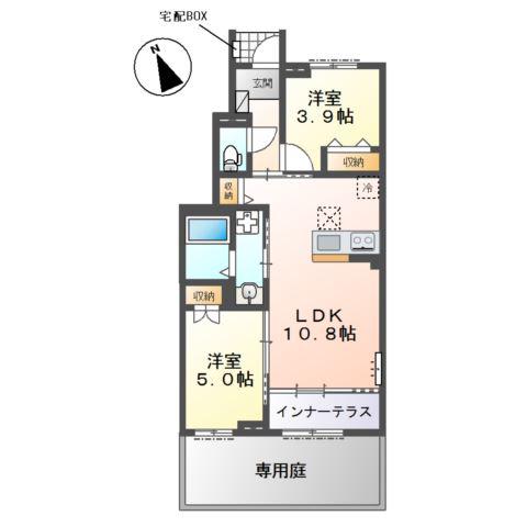 幸田町大字菱池 工事(2LDK/1階)の間取り写真