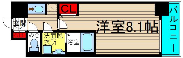 エスレジデンス阿波座ウエスト(1K/5階)の間取り写真