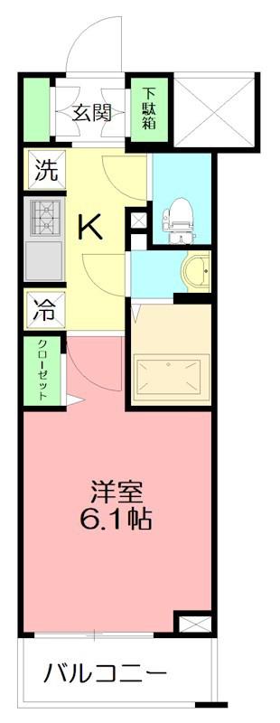 N-STAGE 平塚(1K/9階)の間取り写真