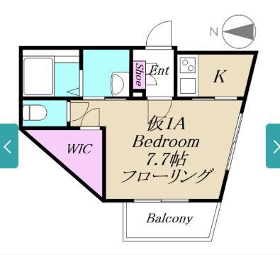 エテルノ亀有(1K/1階)の間取り写真