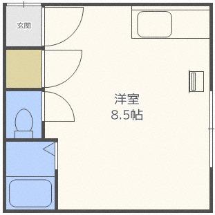 ノースヒル165(ワンルーム/3階)の間取り写真