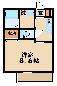 ラ ポルテ(1K/2階)の間取り写真