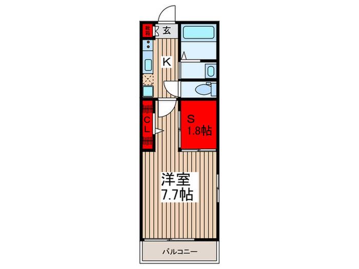 BELLA CORTE南浦和(1SK/1階)の間取り写真