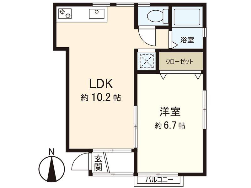 ベルメゾン(1LDK/2階)の間取り写真