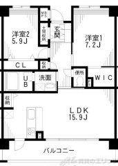 LSレジデンス吹田(2LDK/1階)の間取り写真