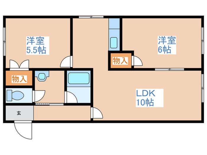 レスポールめぐみ(2LDK/4階)の間取り写真