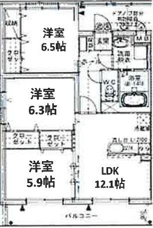 STELLA小池原(3LDK/2階)の間取り写真