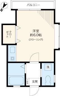 ヴォンジョルナータ(ワンルーム/2階)の間取り写真