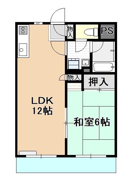 アート東松山(1LDK/2階)の間取り写真