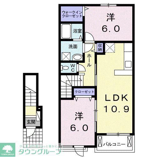 サニー ガーデン(2LDK/2階)の間取り写真