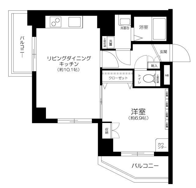 クレイシア北千束(1LDK/2階)の間取り写真