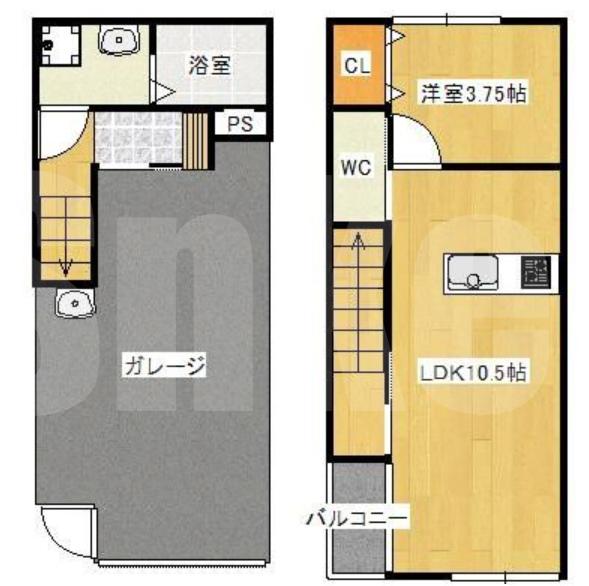 GRANDGARAGENAKASE(1LDK/1階)の間取り写真