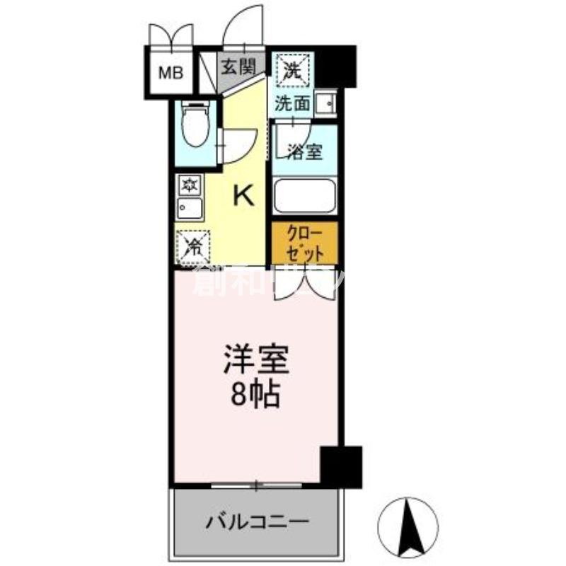 マインズIII(1K/6階)の間取り写真