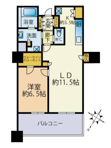 BRILLIA有明 SKY TOWER(1LDK/7階)の間取り写真