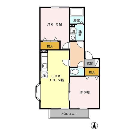 フォレステージ10(2LDK/1階)の間取り写真
