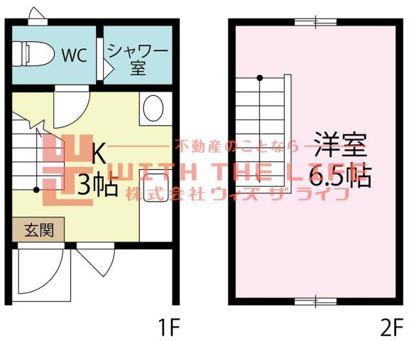 IKKA西牟田(1K/1階)の間取り写真