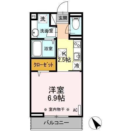 美麗・十日町(1K/1階)の間取り写真