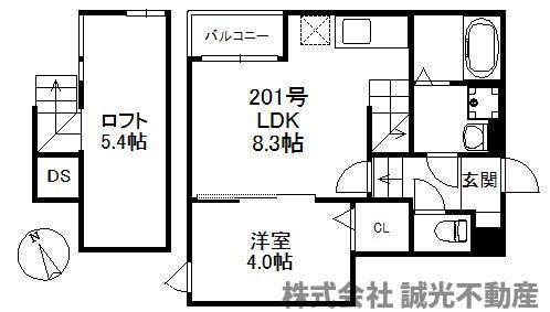 パサージュ箱崎 500(1LDK/2階)の間取り写真
