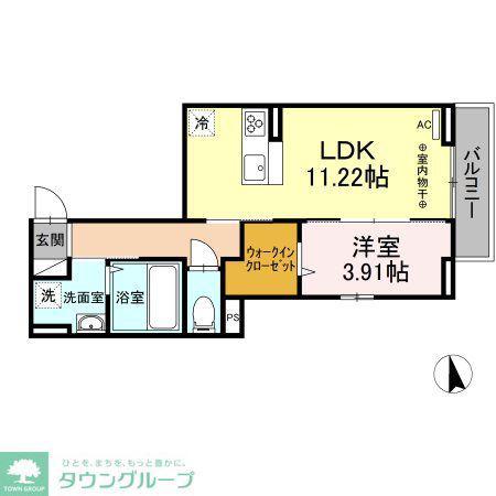 エミネンスF(1LDK/3階)の間取り写真