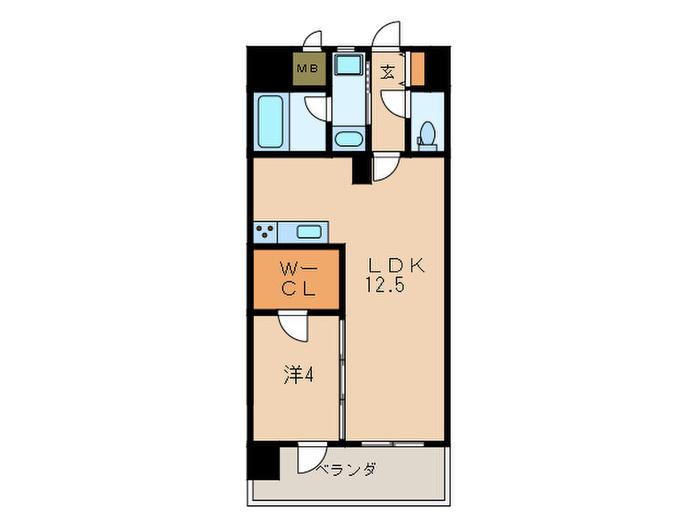 レジーナ小倉(1LDK/9階)の間取り写真