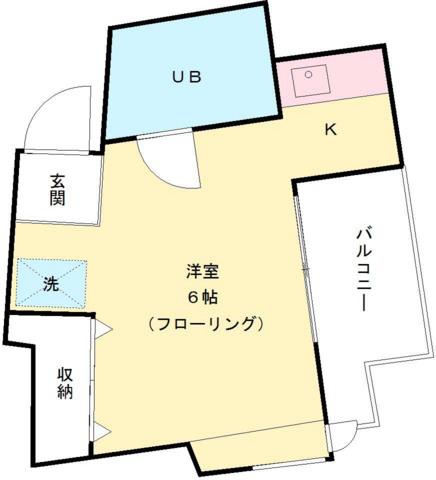 シャントレル(ワンルーム/2階)の間取り写真