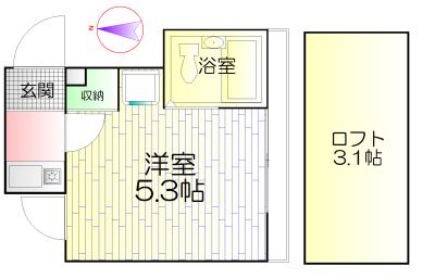シャンテ西新井本町(1K/3階)の間取り写真