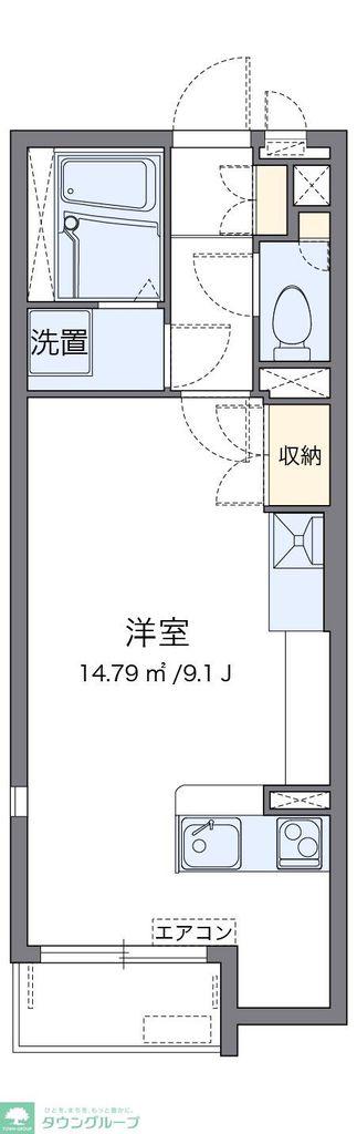 ミランダリュミエールII(ワンルーム/1階)の間取り写真
