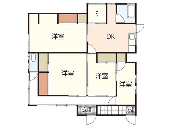 宮原アパート(4SDK/1階)の間取り写真