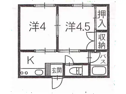 シティハイムマンザノ(2K/2階)の間取り写真