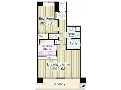 CASA-AILE(1LDK/2階)の間取り写真