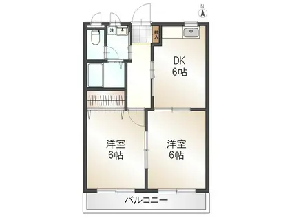 サンクレストMACHIYA(2DK/1階)の間取り写真