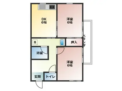 リキューザ(2DK/2階)の間取り写真