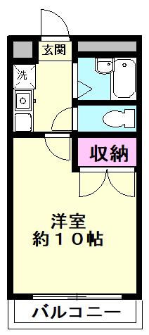 見福アライハイツ(1K/2階)の間取り写真