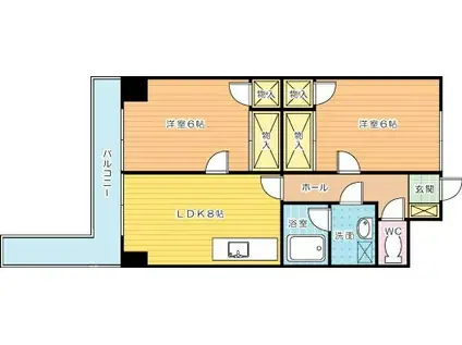 北方ハヤシビル(2LDK/7階)の間取り写真