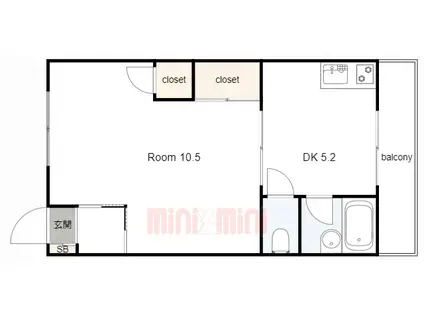 YOSHIHARAハイツ(1DK/2階)の間取り写真